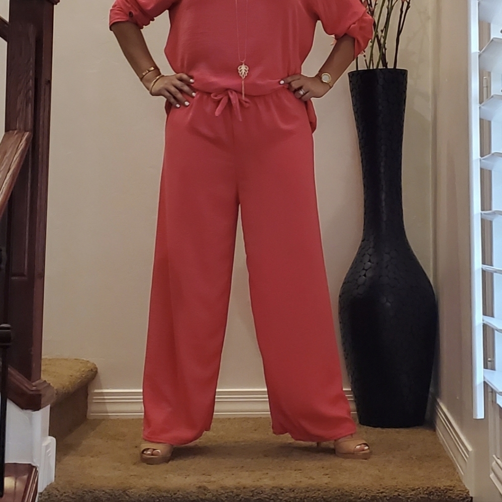 ⭐️FROM FRANCE!⭐️FABULOUS Wide Leg Pant And Tunic Top 2 Piece Set MADE IN FRANCE! - Picture 5 of 15